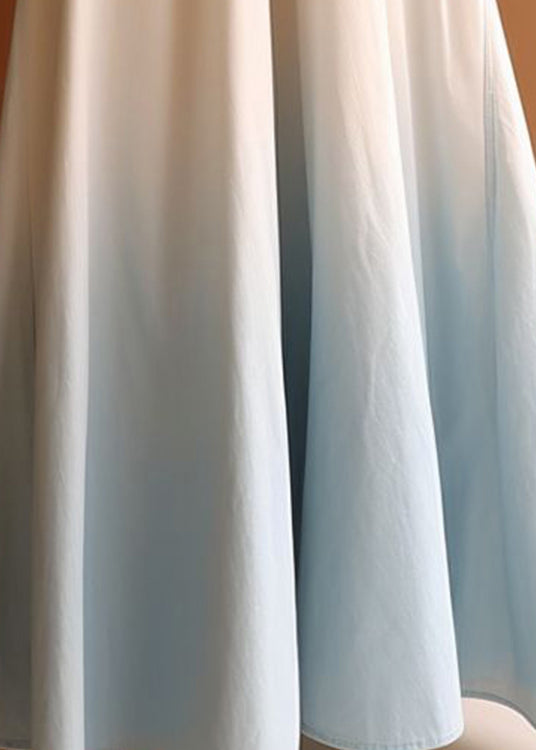 Art Gradient Color High Waist Denim Maxi Skirts Summer