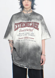 Art Gradient Color O Neck Print Cotton Mens T Shirt Half Sleeve