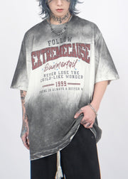 Art Gradient Color O Neck Print Cotton Mens T Shirt Half Sleeve