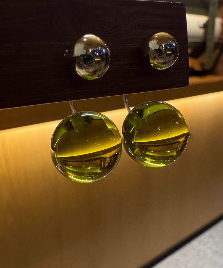 Art Green Acrylic Honey Wax Stud Earrings