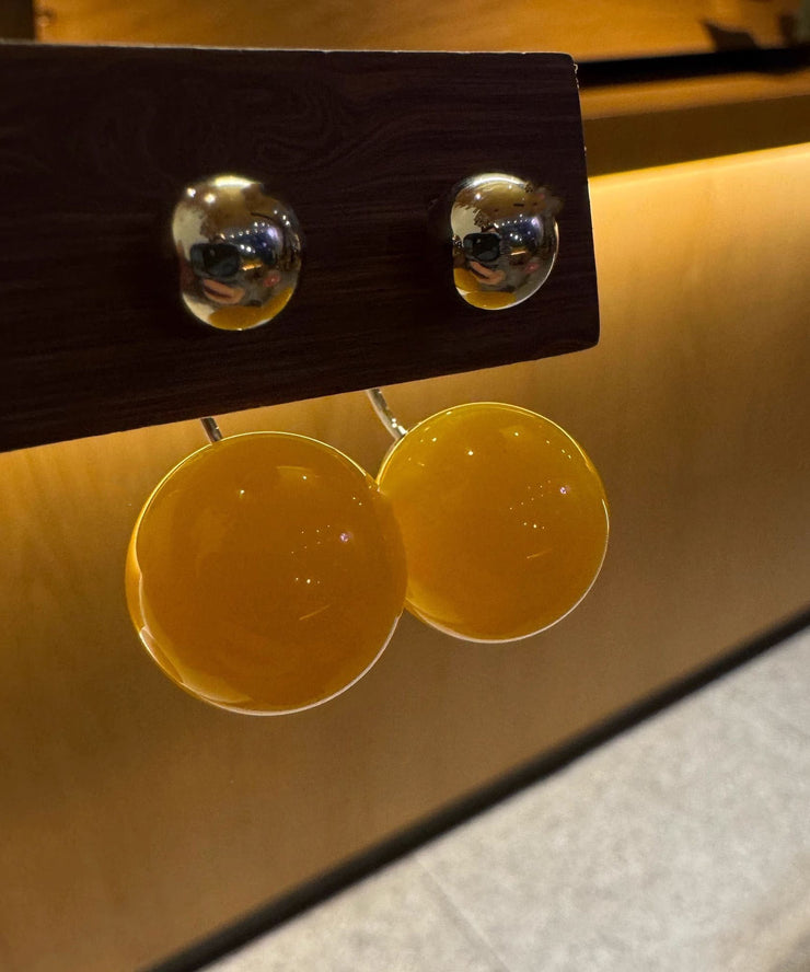 Art Green Acrylic Honey Wax Stud Earrings