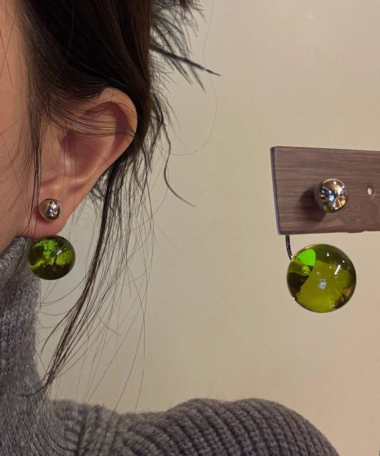 Art Green Acrylic Honey Wax Stud Earrings