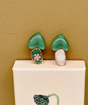 Art Green Allloy Love Pearl Floral Hairpin Two-Piece Set