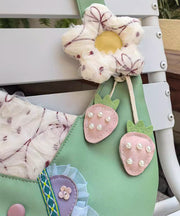 Art Green Asymmetrical Patchwork Lace Flower Shoulder Bags