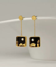 Art Green Sterling Silver Coloured Glaze Drop Earrings