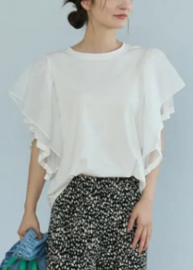 Art Grey Patchwork Tulle Tank Tops Cloak Sleeves
