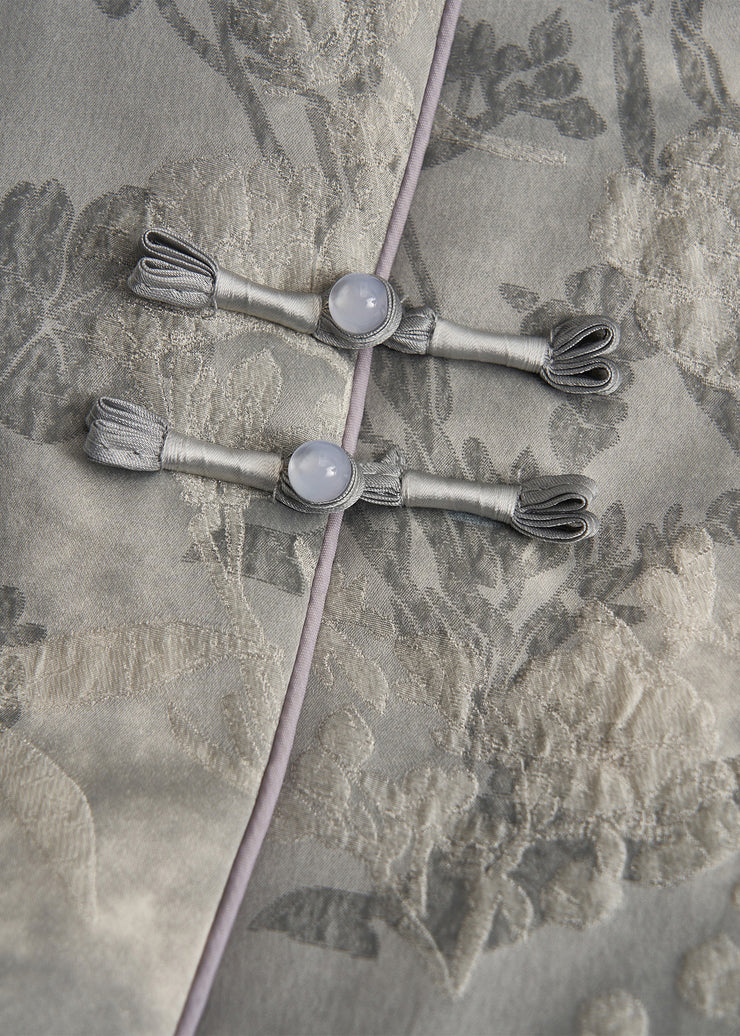 Art Grey Print Patchwork Feather Thick Vests Winter