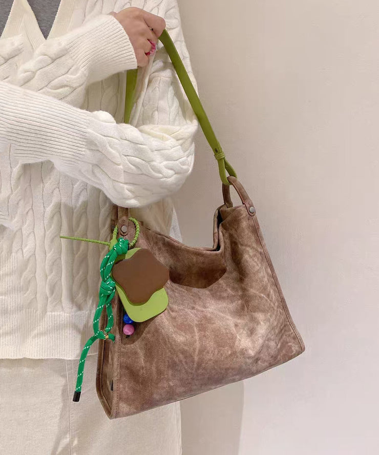 Art Khaki Tie Dye Faux Leather Shoulder Bags