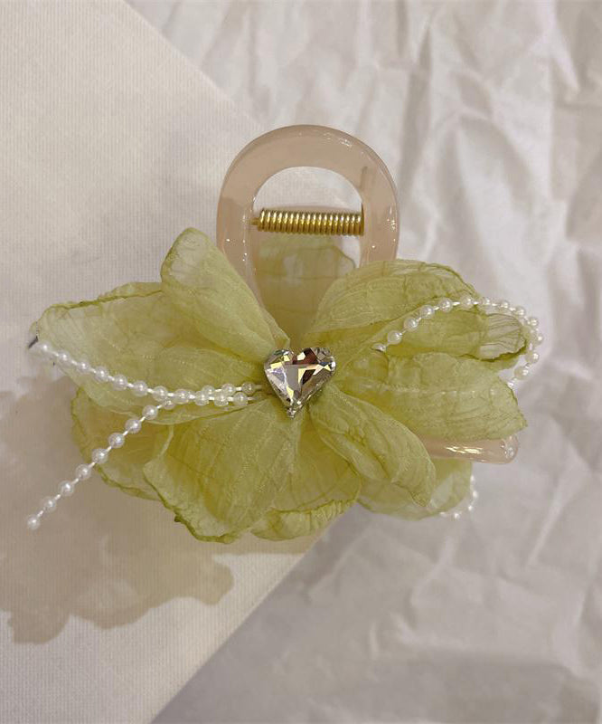 Art Light Green Acrylic Tulle Floral Hairpin