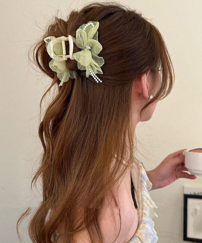 Art Light Green Acrylic Tulle Floral Hairpin