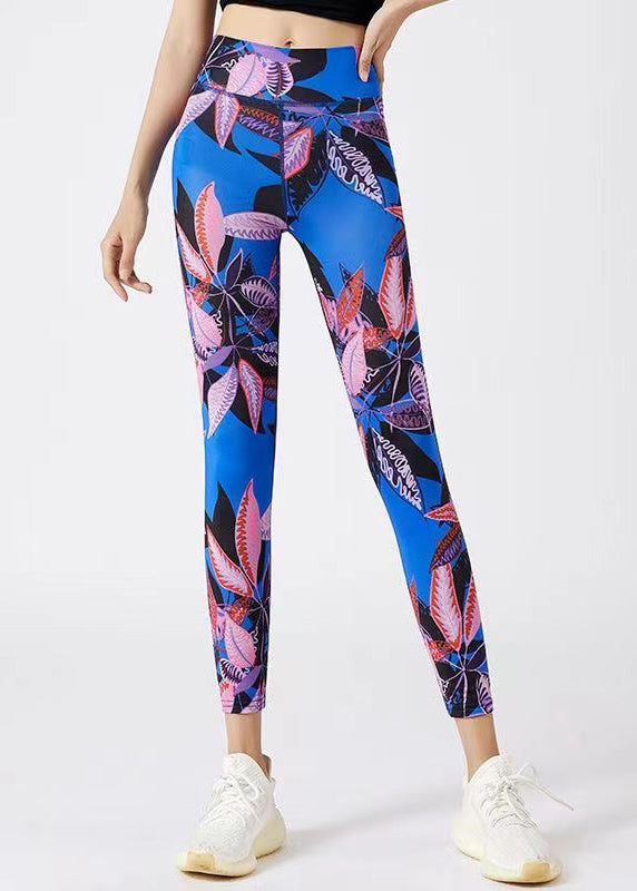 Art Navy Print Seamless Capri Dri Fit Leggings