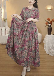 Art Print Exra Large Hem Cotton Cinched Dress Summer