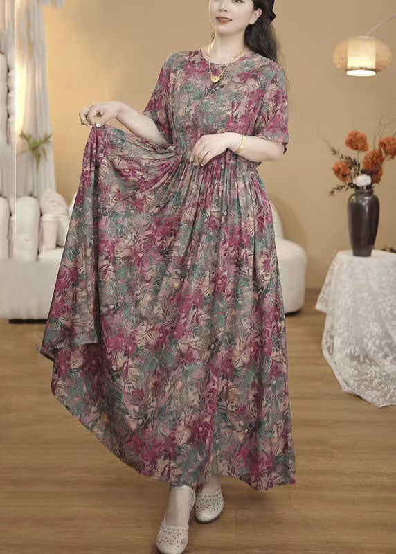 Art Print Exra Large Hem Cotton Cinched Dress Summer