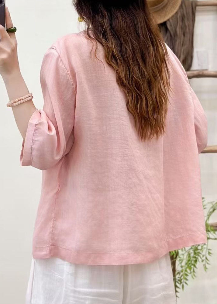 Art Purple Oversized Cotton Blouse Tops Bracelet Sleeve
