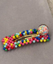 Art Rainbow Alloy Resin Glass Marble Hairpin