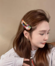 Art Rainbow Alloy Resin Glass Marble Hairpin
