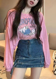 Art Rose Oversized Print Cotton Blouses Fall