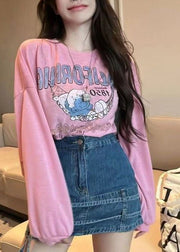 Art Rose Oversized Print Cotton Blouses Fall