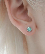 Art Silk Copper Cat's Eye Stone Butterfly Detachable Stud Earrings