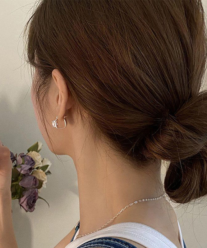 Art Silk Copper Overgild Pearl Stud Earrings