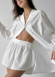 Art Sky Blue Oversized Jacquard Cotton Pajamas Two Piece Set Outfits Summer