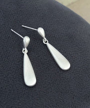 Art White Copper Overgild Dull Polish Water Drop Drop Earrings