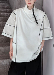 Art White Zip Up Drawstring Cotton Men Sweatshirt Summer