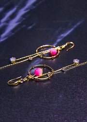 Art Zircon Tassels 14K Gold Long Drop Earrings 2025 new style