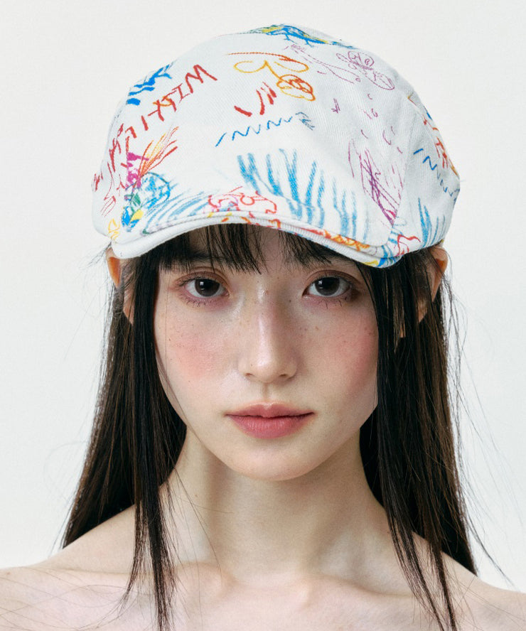 Artistic Graffiti Summer Street Cute Breton Hat
