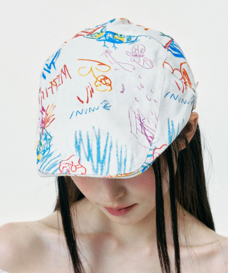 Artistic Graffiti Summer Street Cute Breton Hat