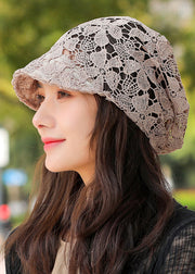 Autumn 2025 New Hollow Flower Hook Soft Brim Baotou Hat Breathable