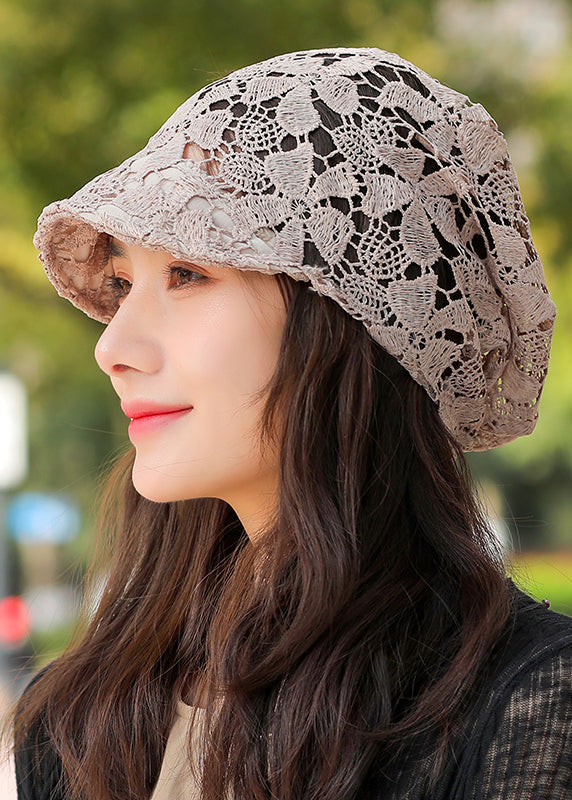 Autumn 2025 New Hollow Flower Hook Soft Brim Baotou Hat Breathable