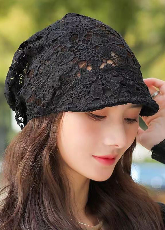 Autumn 2025 New Hollow Flower Hook Soft Brim Baotou Hat Breathable
