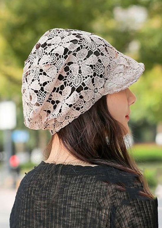 Autumn 2025 New Hollow Flower Hook Soft Brim Baotou Hat Breathable