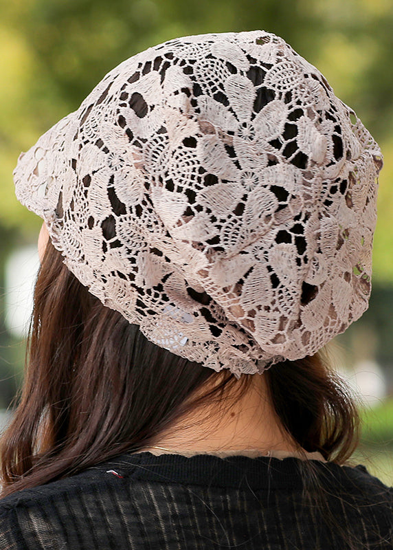 Autumn 2025 New Hollow Flower Hook Soft Brim Baotou Hat Breathable