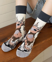 Autumn New Animal Cartoon Jacquard Mid Calf Socks