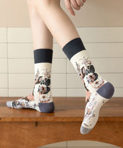 Autumn New Animal Cartoon Jacquard Mid Calf Socks