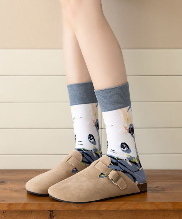 Autumn New Animal Cartoon Jacquard Mid Calf Socks