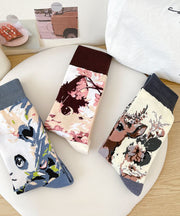 Autumn New Animal Cartoon Jacquard Mid Calf Socks