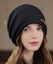 Autumn Winter Khaki Versatile Knit Bonnie Hat