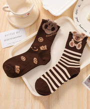 Autumn Winter Korean Versatile Jacquard Crew Socks
