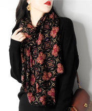Autumn Winter Style Red Print Versatile Woolen Scarf