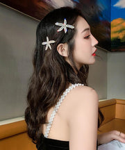 Beautiful Alloy Zircon Pearl Starfish Two-Piece Set Hairpin