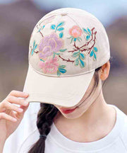 Beautiful Beige Embroideried Baseball Cap Hat