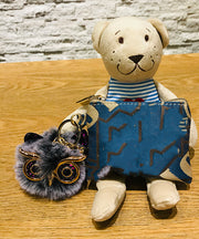 Beautiful Black Alloy Sequins Owl Fuffy Keychains