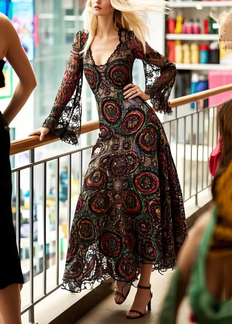 Beautiful Black Jacquard Hollow Out Lace Dinner Dresses Summer