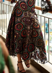 Beautiful Black Jacquard Hollow Out Lace Dinner Dresses Summer