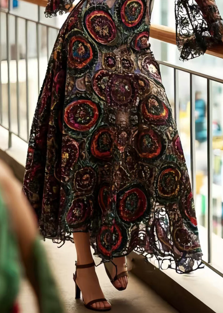 Beautiful Black Jacquard Hollow Out Lace Dinner Dresses Summer