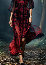 Beautiful Black Tie Dye Chiffon Vacation Dresses Summer