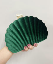 Beautiful Black Velour Pearl Evening Bag
